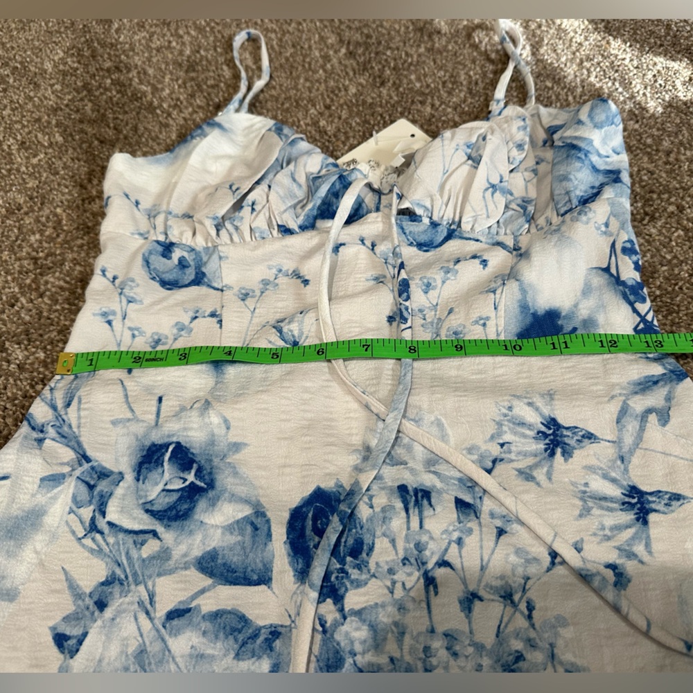 Privy Blue and White Smocked Dress with rose designs - Picture 10 of 15